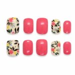 pink-press-on-nails-floral-pop-short-square-design-glamour-woman