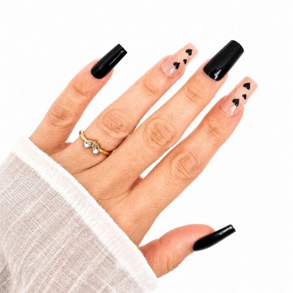 black-heart-long-square-press-on-nails