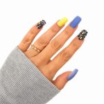 blue-yellow-leopard-medium-square-press-on-nails