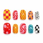 color-pop-abstract-press-on-nails-bold-funky-multicolor-patterned-nails-glamour-woman