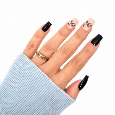 dark-green-leaf-medium-square-press-on-nails