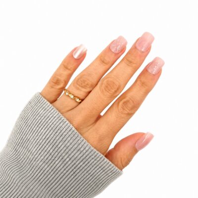 elegant-nude-pink-glitter-short-press-on-nails-on-hand (1)