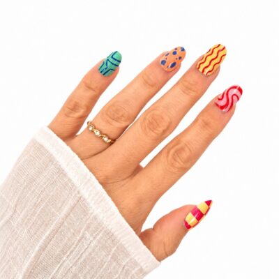 multicolor-medium-almond-press-on-nails