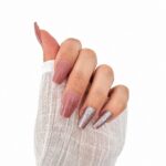 nude-pink-glitter-medium-square-press-on-nails-on-hand