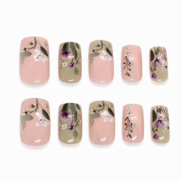 pastel-floral-press-on-nails-elegant-spring-garden-design-glamour-woman