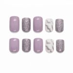 pastel-purple-silver-marble-press-on-nails-elegant-glitter-accent-set-glamour-woman