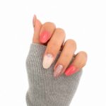 rose-glitter-short-almond-press-on-nails-on-hand