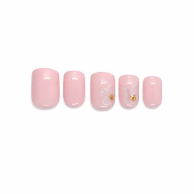 her-soft-moment-pink-flower-premium-handmade-floral-press-on-nails