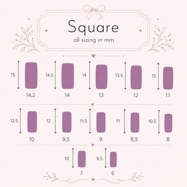 square-short-nails-size
